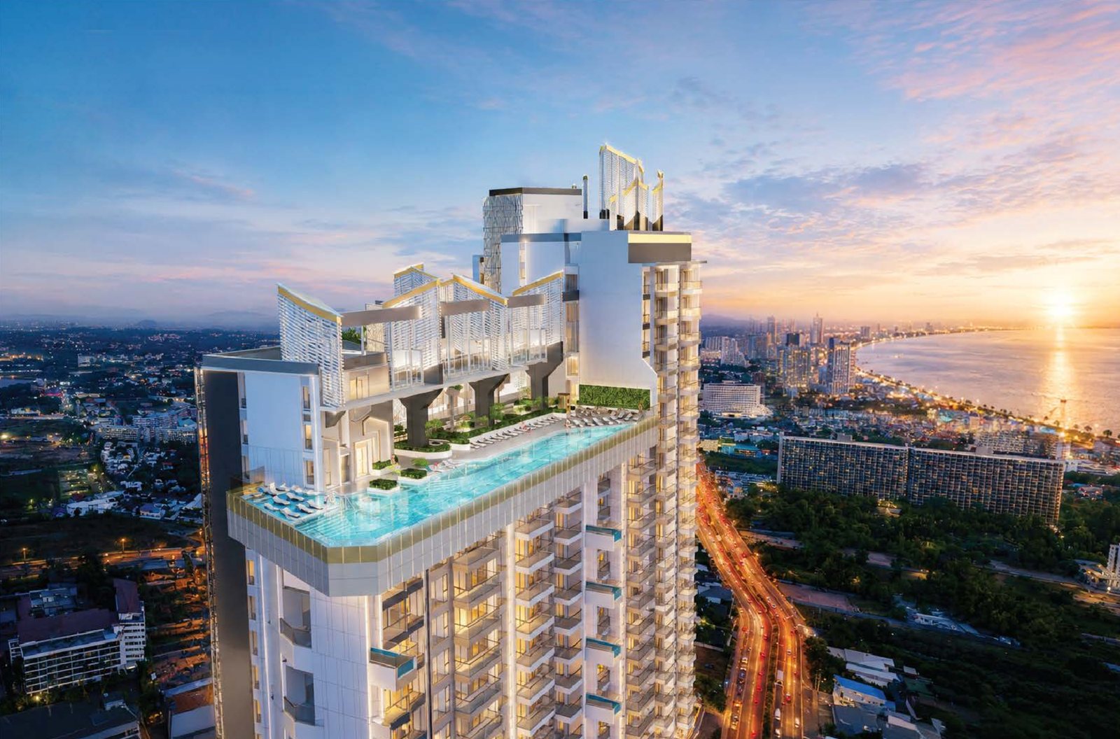 45-metre cantilevered rooftop lap pool