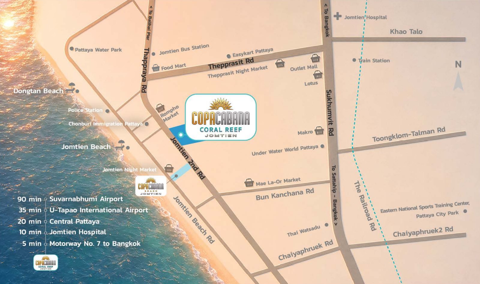 Copacabana Coral Reef Jomtien location map