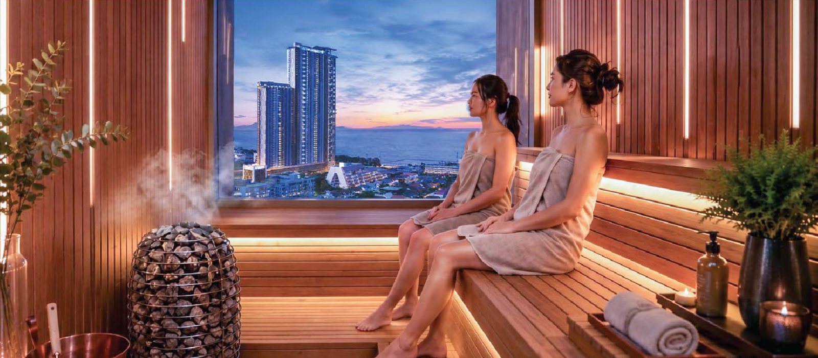Sauna room with sea view on the 6th floor